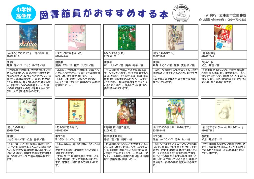 R4年度図書館員がすすめる本(高)のサムネイル