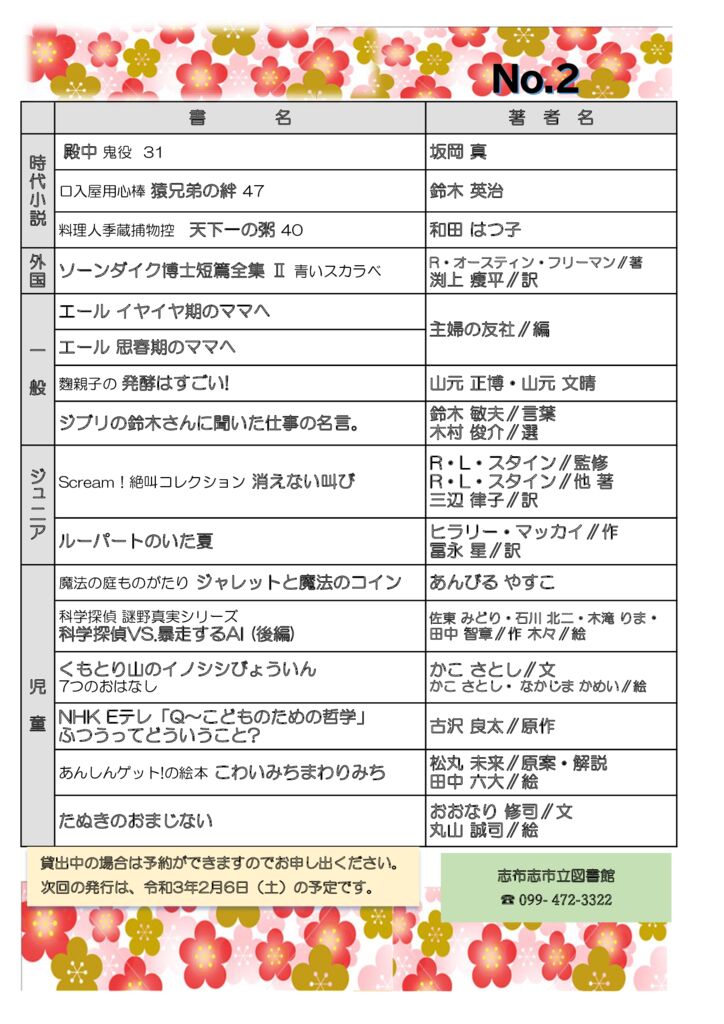 新刊案内2021.1.30（No.2)のサムネイル