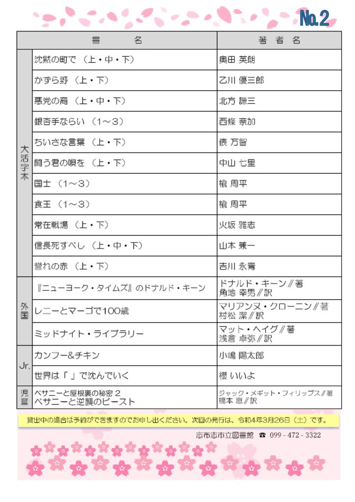 新刊案内2022.3.19 №２のサムネイル